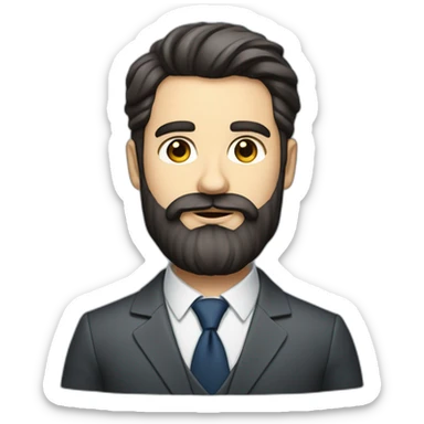 dark-haired French real estate agent with a big beard who dresses classy sticker