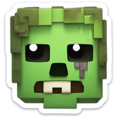 Minecraft green zombie sticker