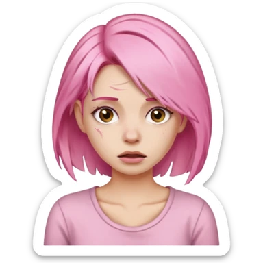 Manic laughter ripping hair out female pink sticker