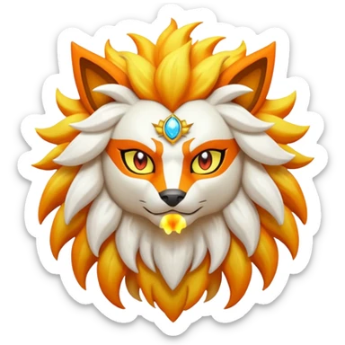 Pokemon legendary oragen and yellow solgaleo sticker