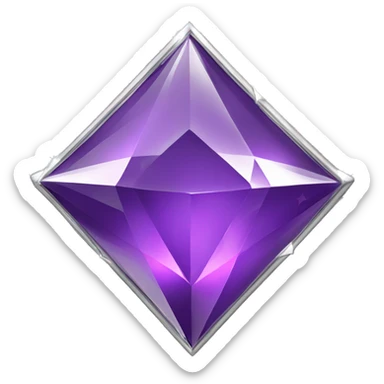 purple diamond star with silver margins sticker