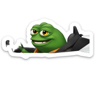 pepe in a lambo sticker