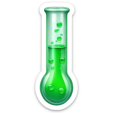 test tube with green substance inside  sticker