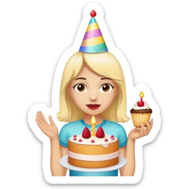 Girl celebrating sticker