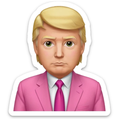 Donald trump in a pink suit sticker