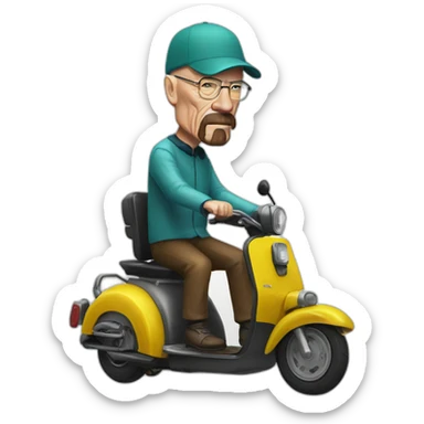 Walter white on a razor scooter sticker