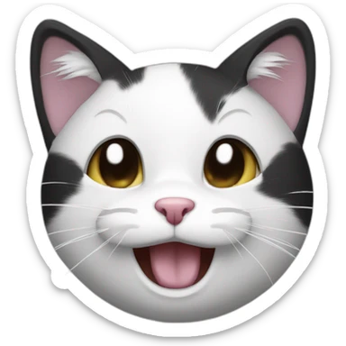 laughing to tears black and white cat sticker