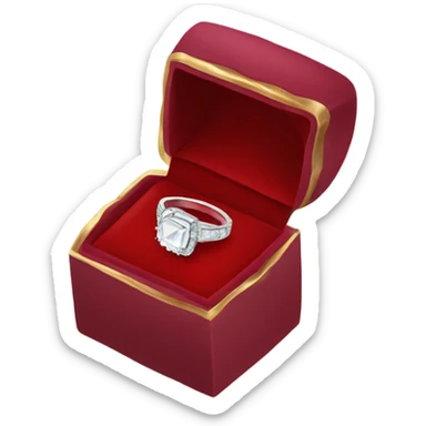 Engagement ring in red box  sticker
