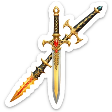 Beautiful royal looking but fiery dagger sticker