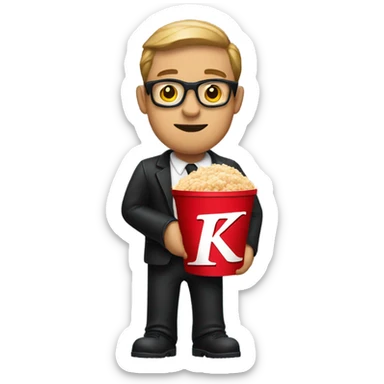 dark man with a kfc bucket sticker