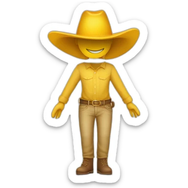 ampolleta sonriente y de color amarillo con sombrero antropomorfisada de cuerpo completo con piernas y brasos sticker