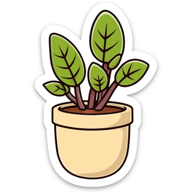 Sedum Pachyphyllum jelly bean plant succulent with thick tubular leaves in a beige pot sticker