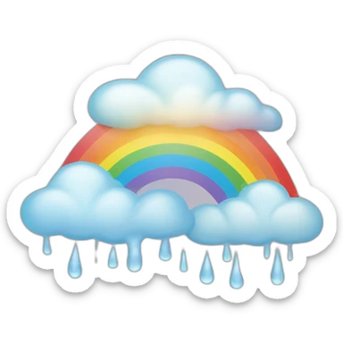 Rainbow and raining cloud sticker