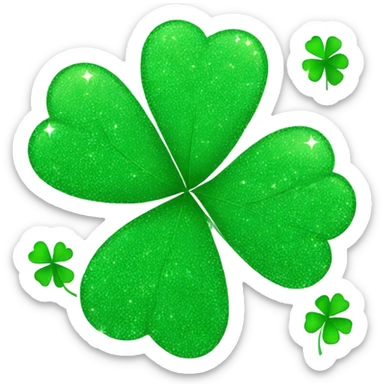 Sparkly 4-leaves clover sticker