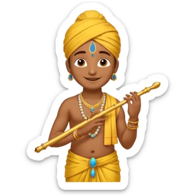Krishna with flute sticker