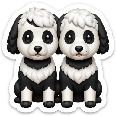 Un caniche blanco y otro caniche negro,los dos separados Y que sean caniches sticker