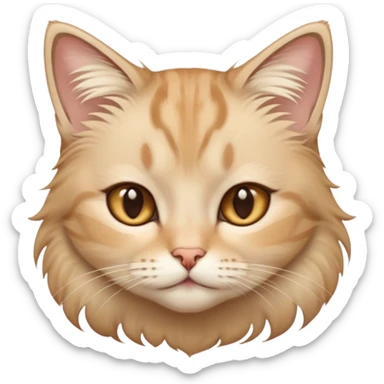beige cat with white brown haired girl  sticker