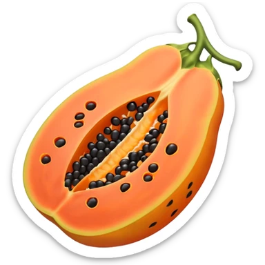 A beautiful papaya fruit is peeled and has black spots.It should be very ripe. sticker