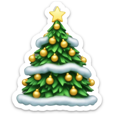 christmas tree lit up by bells sticker