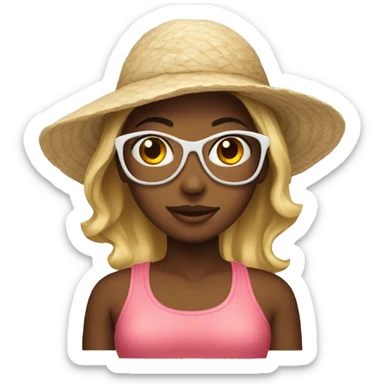 women in beach sticker