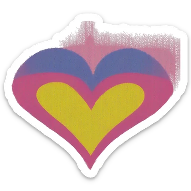 pansexual flag colors heart sticker