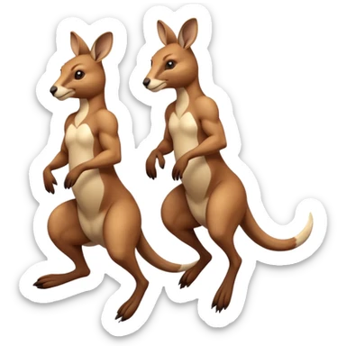 deux Kangourous qui sautent sticker