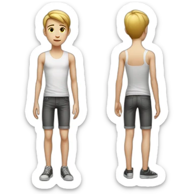 White teenager, Skinny, slightly muscular sticker