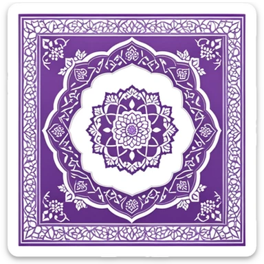 islamic Muslim prayer mat purple with blossom sticker