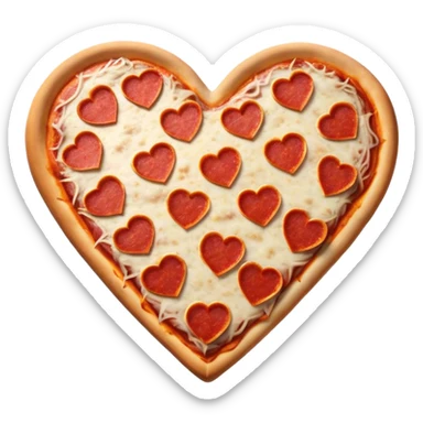 Heart pizza sticker