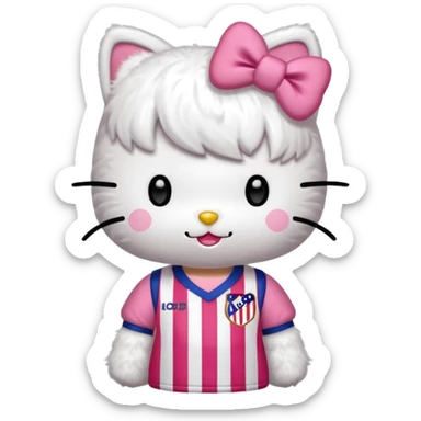 hello kitty with atletico madrid jersey sticker
