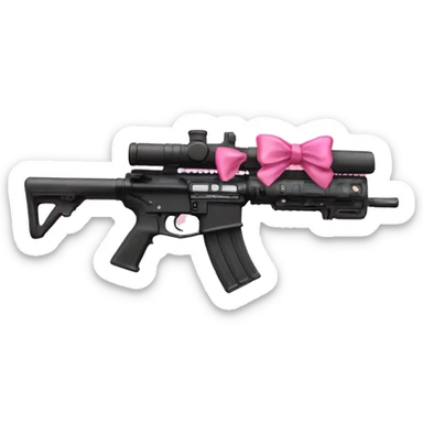 ar-15 with a pink bow sticker
