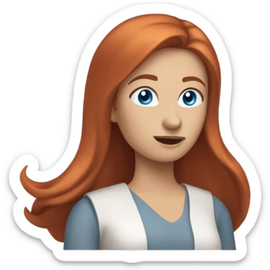 Red headed straight hair woman with blue eyes gesturing “what are you gonna do?” sticker