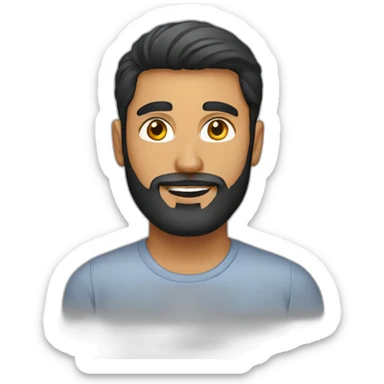 A Pakistani man 30 years old with a beard sticker