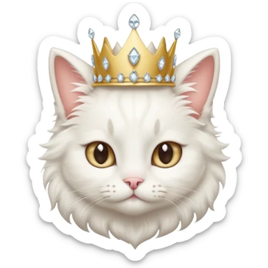 Cat Queen – fluffy white cat with a small diamond tiara.
 sticker
