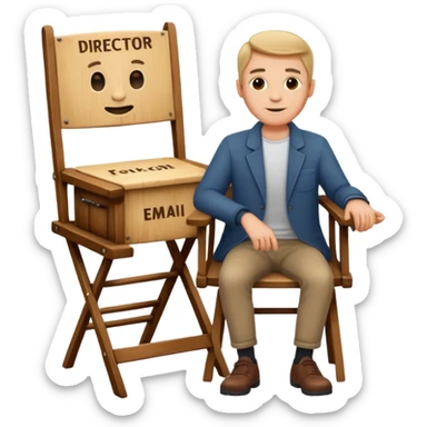 with name written on it name director film director chair sticker