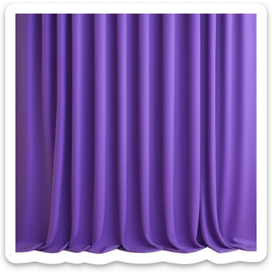 A purple curtain hanging down, made of soft fabric, slightly wrinkled or flowing sticker