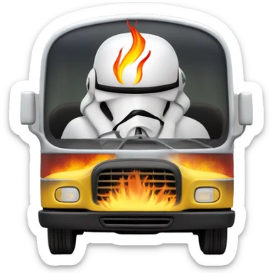 First order jet trooper school bus with hot rod flames  sticker