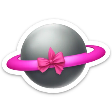 saturn with a pink bow sticker