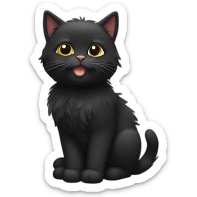 2 black cats (fluffy and ordinary) sticker