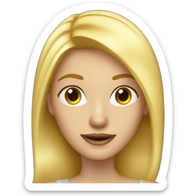 Blonde woman taking a selfie from the front  sticker