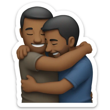 Two men hugging  sticker