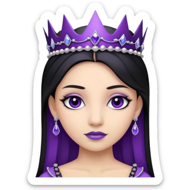 Obsidian Princess – black tiara + violet trim sticker