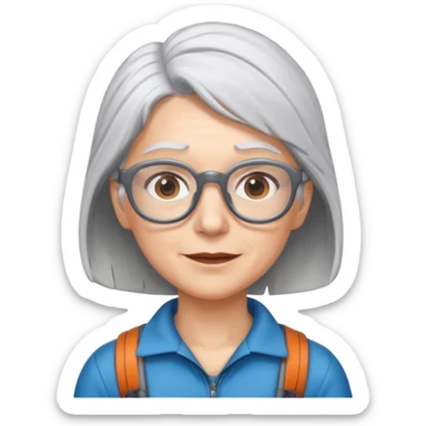 climber woman with white/grey hair and glassess sticker