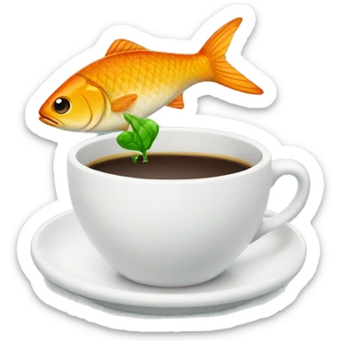 poisson avec un café vert sticker