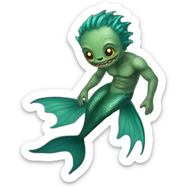 alien merman sticker