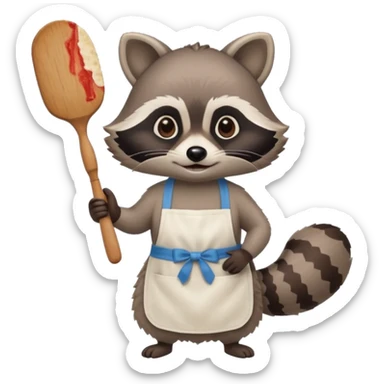 A raccoon baking a pie sticker