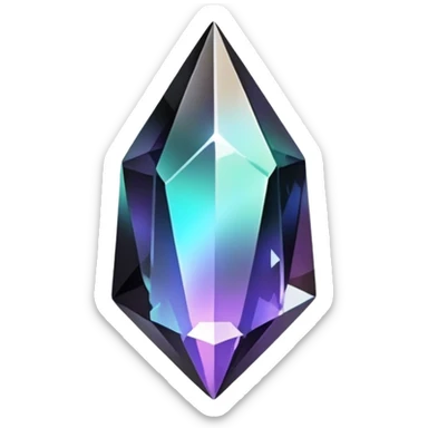 Black iridescent nebula crystal shard sticker