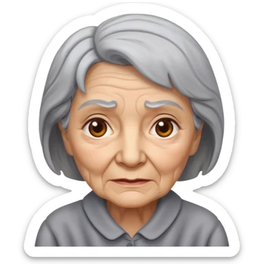old woman portrait looking at viewer sticker