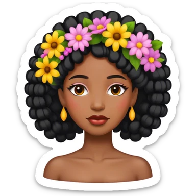 👩🏿‍🎨🌸 sticker