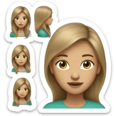 woman grading light brown hair, blue-green eyes sticker